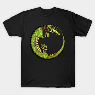 Crocodile Ethnic Folk Art Sticker T-Shirt